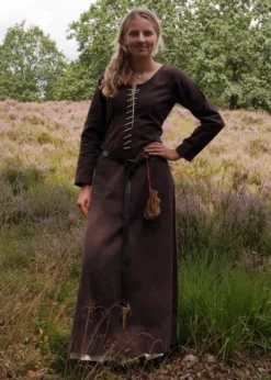 Cotehardie Ava, Mittelalterkleid, braun