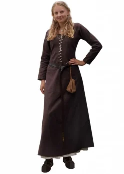 Cotehardie Ava, Mittelalterkleid, braun