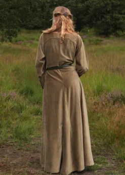 Cotehardie Isabell aus Samt, Mittelalterkleid, grün