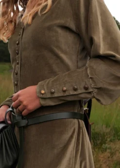 Cotehardie Isabell aus Samt, Mittelalterkleid, grün