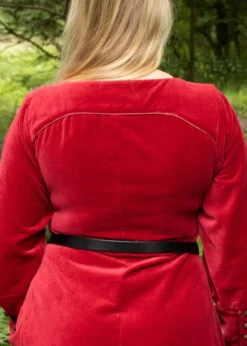 Cotehardie Isabell aus Samt, Mittelalterkleid, rot