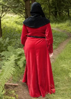 Cotehardie Isabell aus Samt, Mittelalterkleid, rot