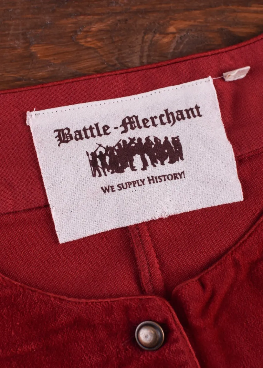 Cotehardie Isabell aus Samt, Mittelalterkleid, rot