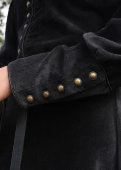 Cotehardie Isabell aus Samt, Mittelalterkleid, schwarz