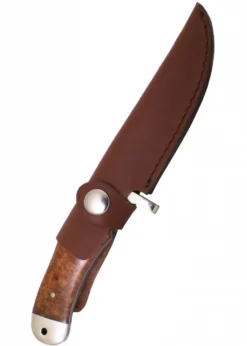Damastmesser mit Lederscheide