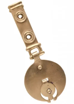 Dekorative Endklammer für römische Gürtel, Messing