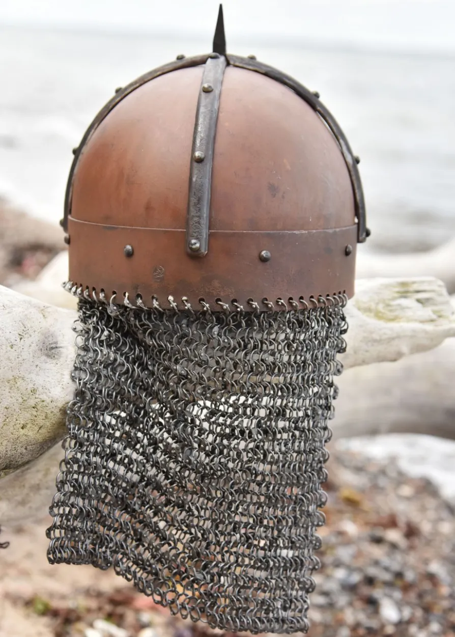 Der Gjermundbu Helm mit vernieteter Brünne, 2 mm Stahl