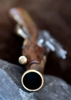 Deutsche Steinschloss-Pistole, 17. Jahrhundert, Messing, Replik