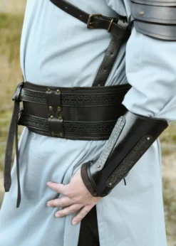 Doppelter Ledergürtel Balor, schwarz