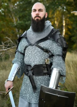 Doppelter Ledergürtel Balor, schwarz