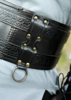 Doppelter Ledergürtel Balor, schwarz