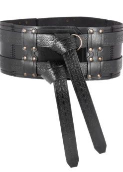 Doppelter Ledergürtel Balor, schwarz