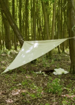 Dreieck-Lagerplane / Sonnensegel mit Schlaufen, 250g/m², naturfarben