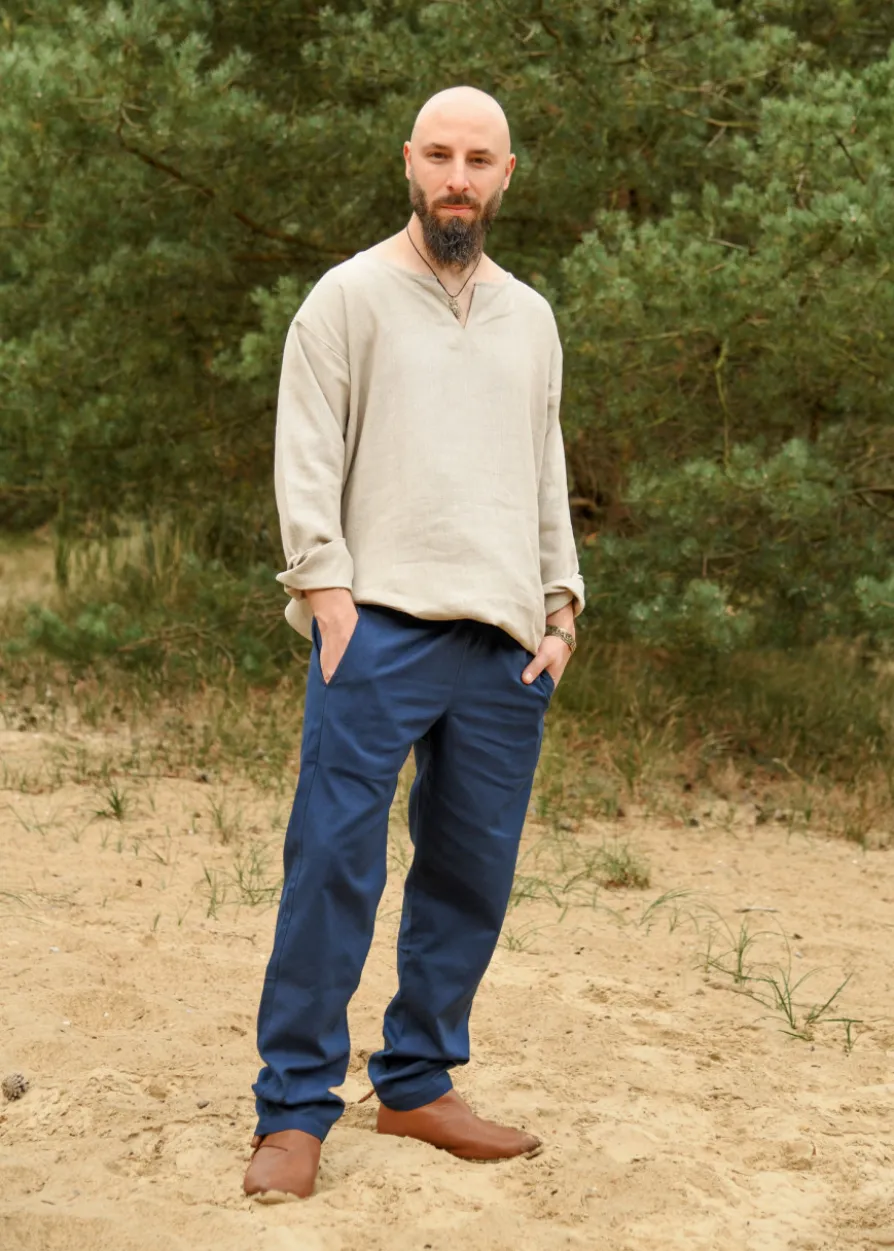 Einfache Mittelalter-Hose Hagen, blau
