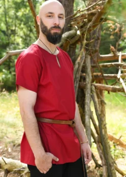 Einfache Mittelalter-Tunika Sigmund, kurzarm, rot