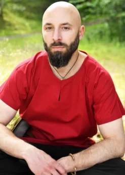 Einfache Mittelalter-Tunika Sigmund, kurzarm, rot