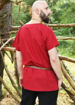 Einfache Mittelalter-Tunika Sigmund, kurzarm, rot