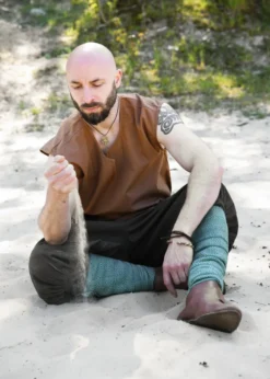 Einfache Mittelalter Tunika Clement, ärmellos, beigebraun