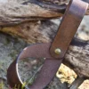 Einfacher Gürtelhalter für Trinkhorn aus Leder, Hornhalter, dunkelbraun