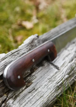 Einfaches Saxmesser mit Lederscheide, lang