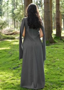 Elegantes Kleid Elira mit langen Ärmeln, grau