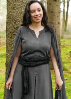 Elegantes Kleid Elira mit langen Ärmeln, grau