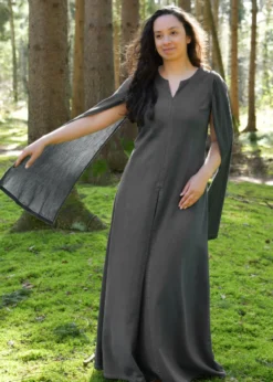 Elegantes Kleid Elira mit langen Ärmeln, grau