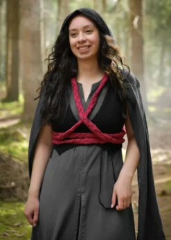 Elegantes Kleid Elira mit langen Ärmeln, grau