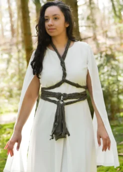 Elegantes Kleid Elira mit langen Ärmeln, natur