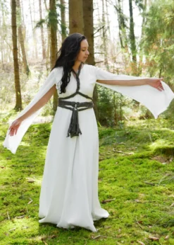 Elegantes Kleid Elira mit langen Ärmeln, natur