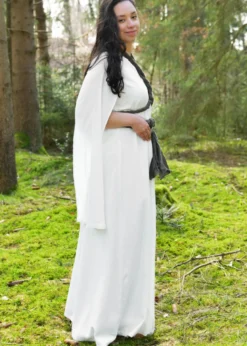Elegantes Kleid Elira mit langen Ärmeln, natur