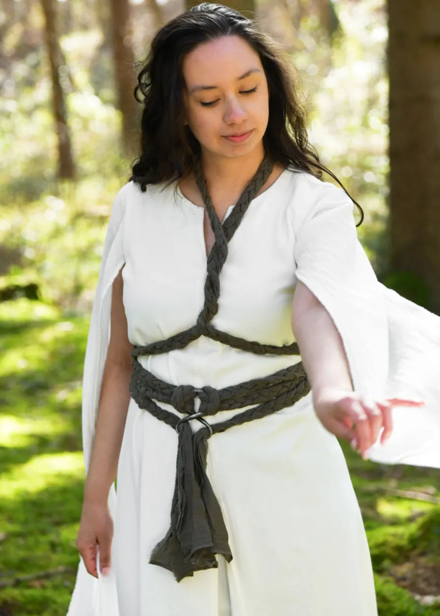 Elegantes Kleid Elira mit langen Ärmeln, natur
