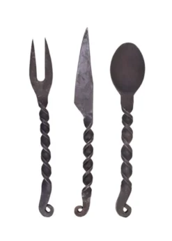 Essbesteck- 3-teilig Messer, Gabel, Löffel mit Tasche