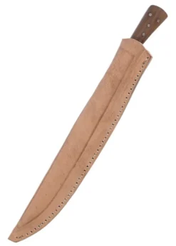 Essmesser mit Griff aus Holz, 23,5 cm, mit Scheide