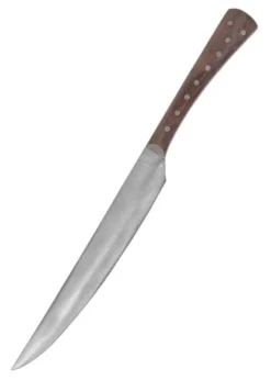 Essmesser mit Griff aus Holz, 23,5 cm, mit Scheide