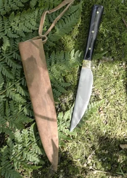 Essmesser mit Griff aus Horn, 17 cm mit Scheide