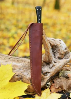 Essmesser mit Griff aus Horn, 23,5 cm mit Scheide