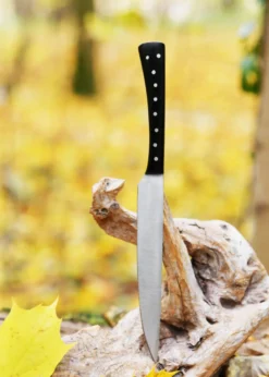 Essmesser mit Griff aus Horn, 23,5 cm mit Scheide