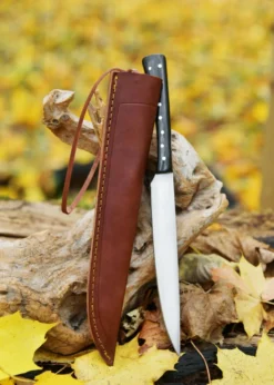 Essmesser mit Griff aus Horn, 23,5 cm mit Scheide