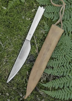 Essmesser mit Griff aus Knochen, 19 cm mit Scheide