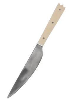 Essmesser mit Griff aus Knochen, 19 cm mit Scheide