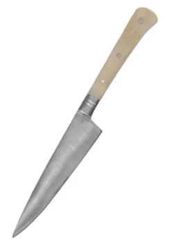 Essmesser mit Griff aus Knochen, 18 cm mit Scheide
