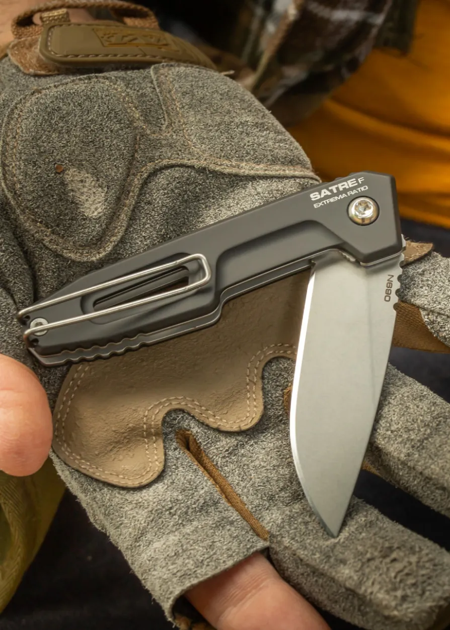Extrema Ratio, Satre F N690 Schwarz Stone Washed, Taschenmesser