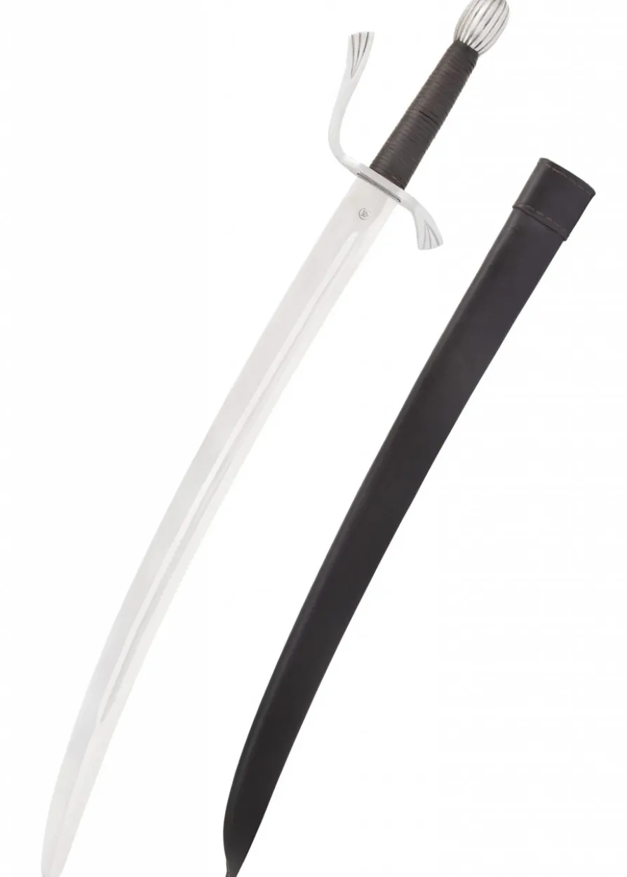 Falchion mit Lederscheide, Schaukampfschwert, SK-B