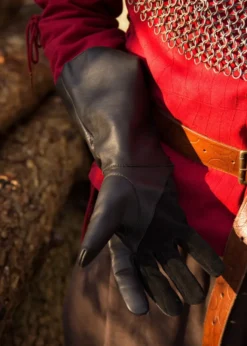 Falknerhandschuhe, schwarz
