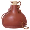 Feldflasche aus Stahl, mit Leder bezogen