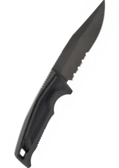 Feststehendes Messer Recondo FX, Schwarz, Teil-Wellenschliff, SOG