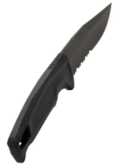 Feststehendes Messer Recondo FX, Schwarz, Teil-Wellenschliff, SOG