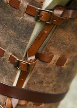 Fettleder Brustpanzer Sindri, braun - Lederrüstung