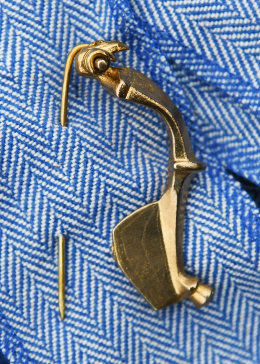 Fibel aus Messing, ca. 6,4 x 2,5 cm